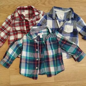 Lot of 3 cat and jack button down long sleeve shir